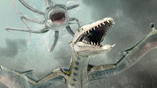 八爪狂鯊大戰梭魚翼龍 Sharktopus vs 写真