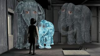 회색 세상의 코끼리 Elephants 사진