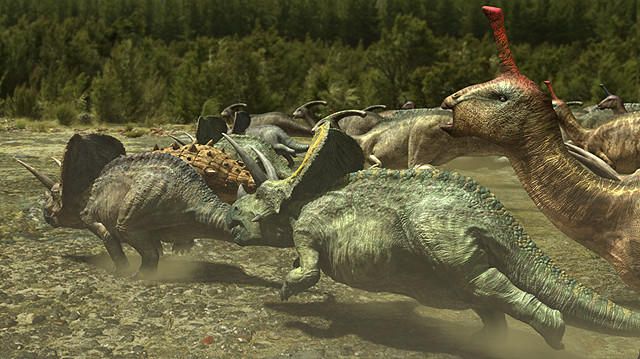 大恐竜時代　タルボサウルスVSティラノサウルス劇照